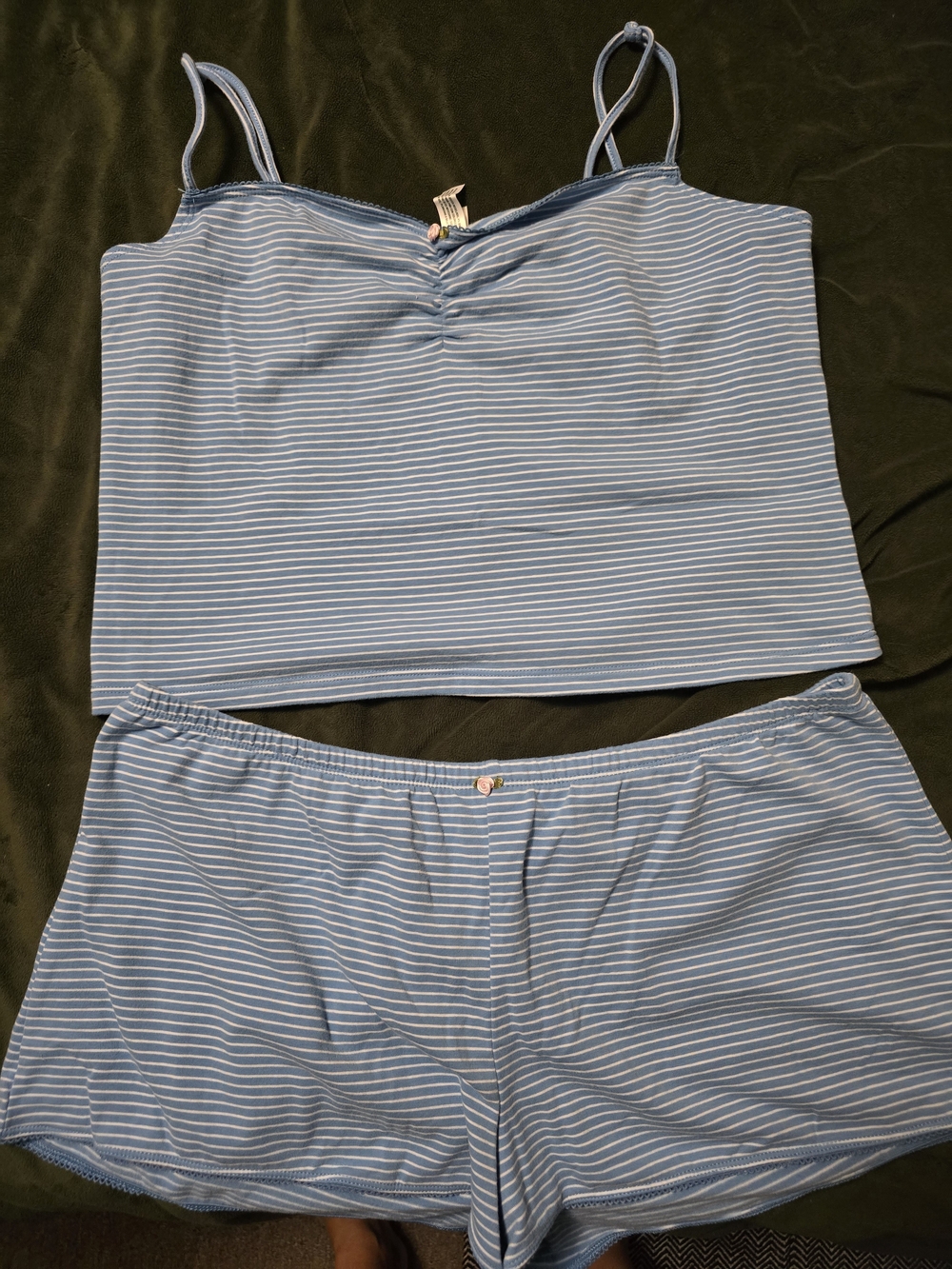 wild fable Light Blue & White Striped Cami and Shorts Pajama Set